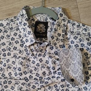 ENGLISH LAUNDRY Long Sleeve Cuffed Shirt Size Large